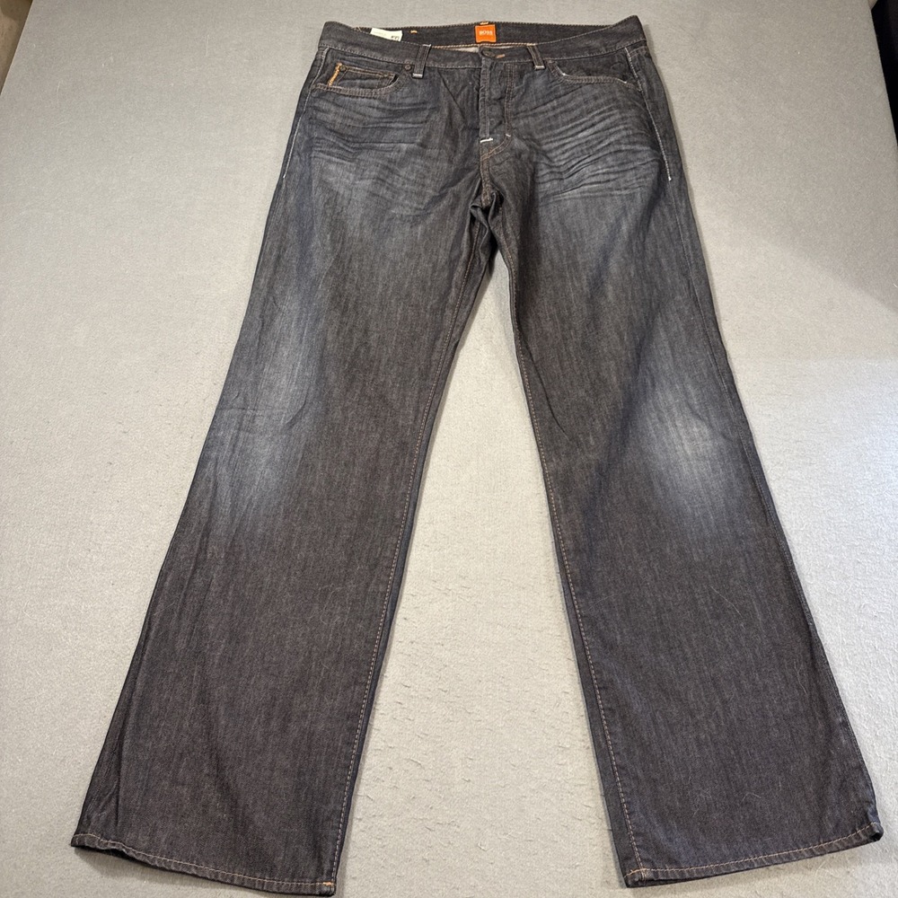 Hugo Boss Jeans 36X32 Orange Label Relaxed Fit Button Fly 100% Cotton Denim‎
